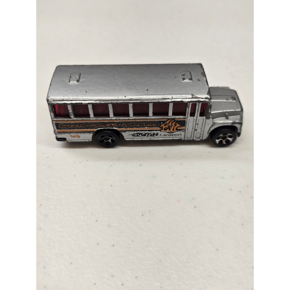 Hot Wheels School Bus Silver Speed Power Attitude 1988 Diecast Toy Car Malaysia